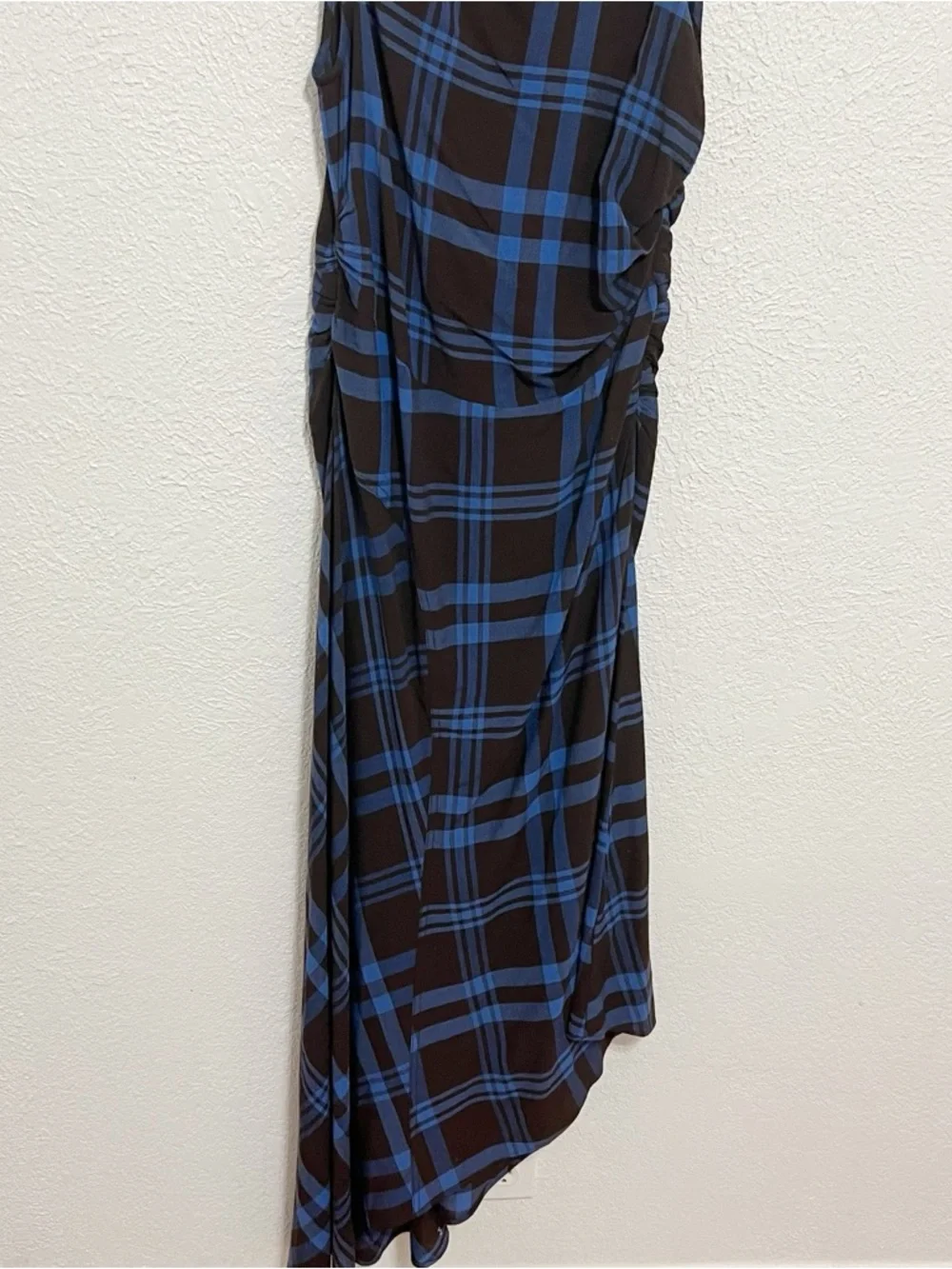 NWT A.L.C. Iggy Plaid Draped High-Neck Assymetrical Dress - Picture 6 of 11